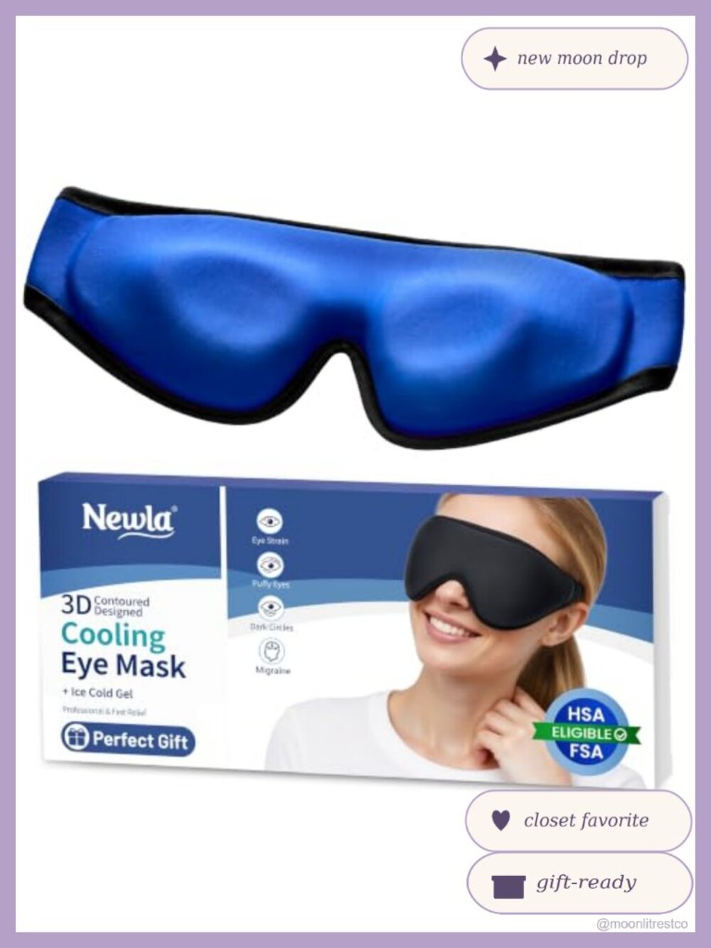Cooling Gel Eye Mask Full-Eye Cold Compress for Puffy Eyes Headache Relief
